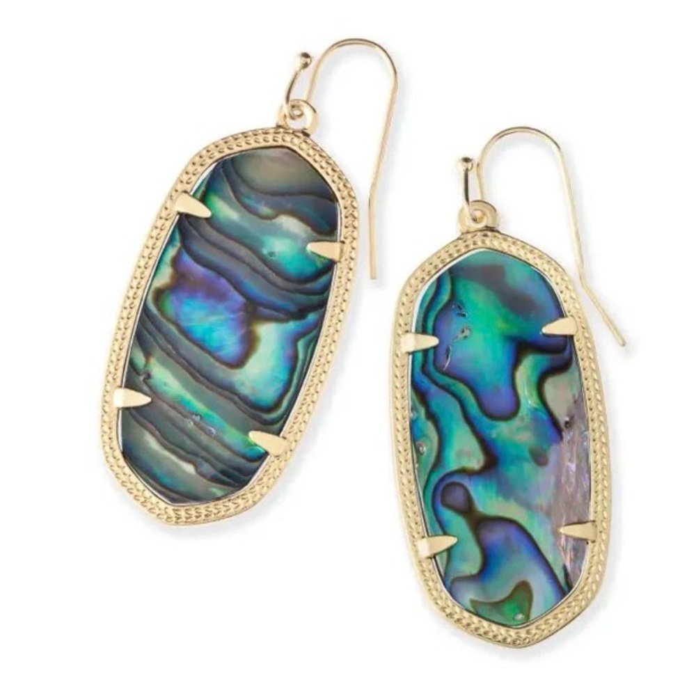 Kendra Scott Elle Gold Drop Earrings in Abalone Shell